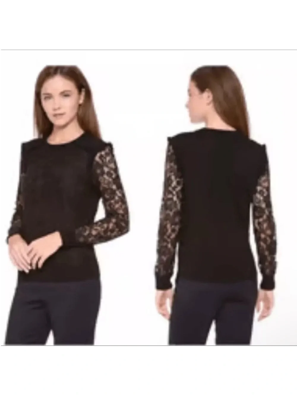 Tory Burch Dina lace overlay sweater. Size M. EUC.